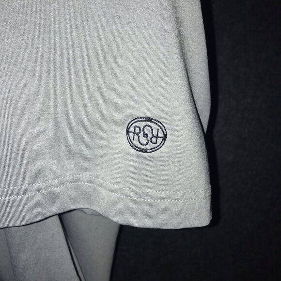 FootJoy FJ Polo Shirt Grey White Stripe Top Half Short Sleeve Large Golf - Picture 5 of 10